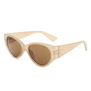 Cat Eye Glam Sunglasses Sand Beige OS New